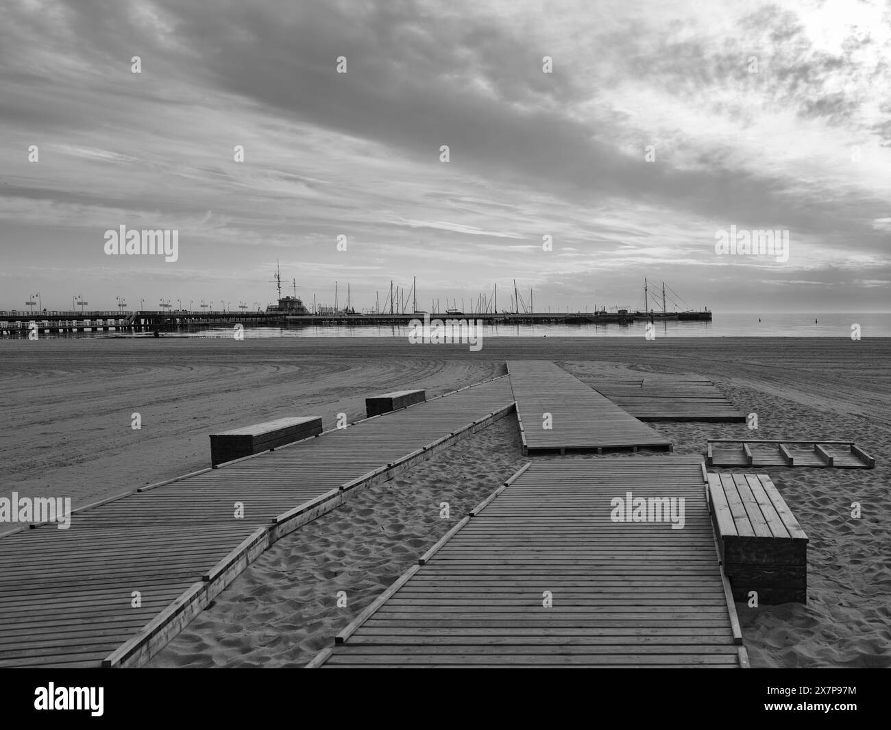 Am Strand in Sopot, Polen. Stockfoto