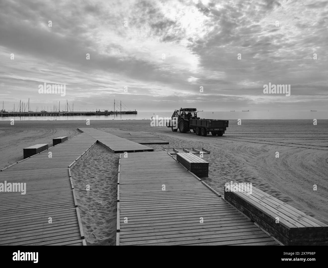 Am Strand in Sopot, Polen. Stockfoto