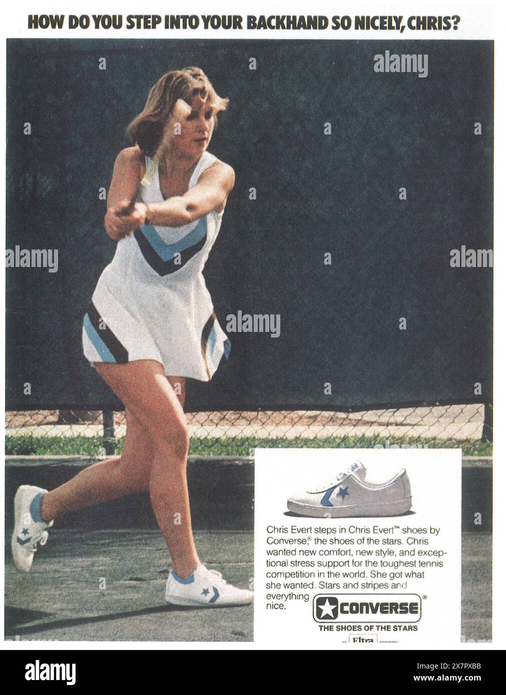 1977 Converse Tennisschuhe mit Chris Evert Stockfoto