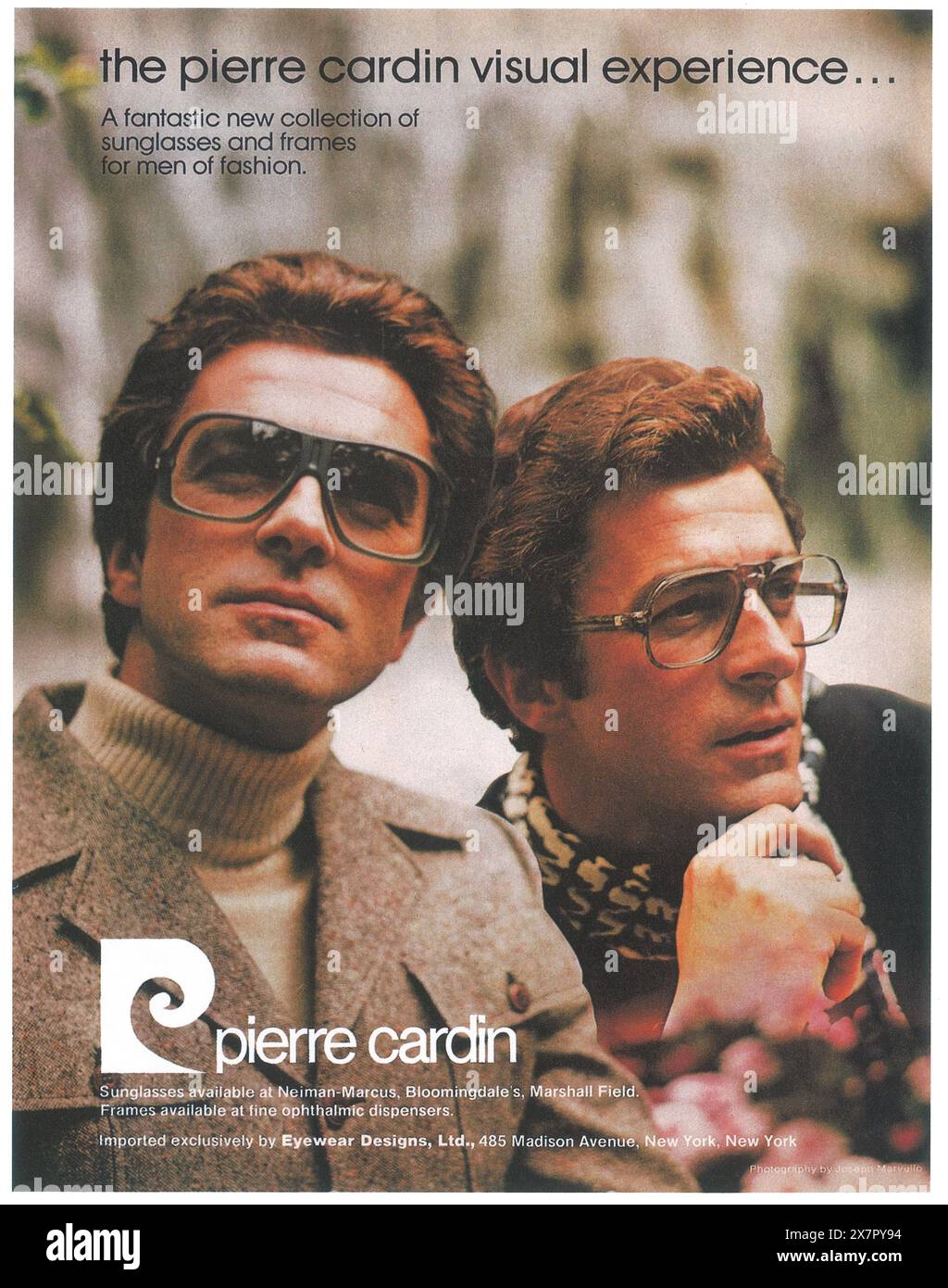 1976 Pierre Cardin Brillenwerbung Stockfoto