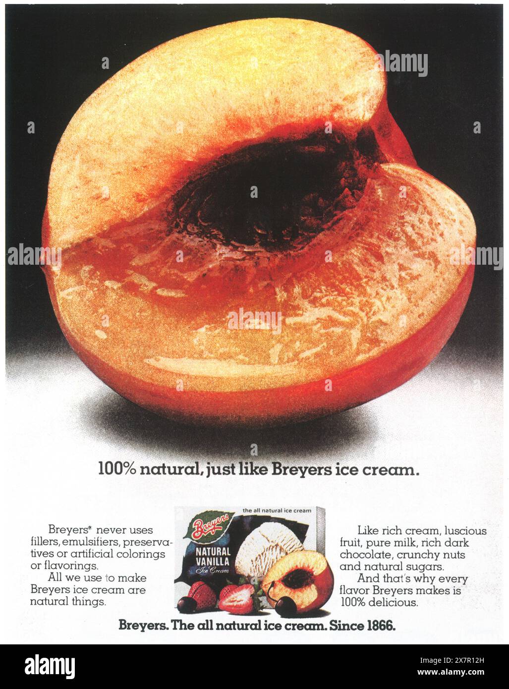 1978 Breyers Naturtal Vanilla Ice Cream Ad Stockfoto