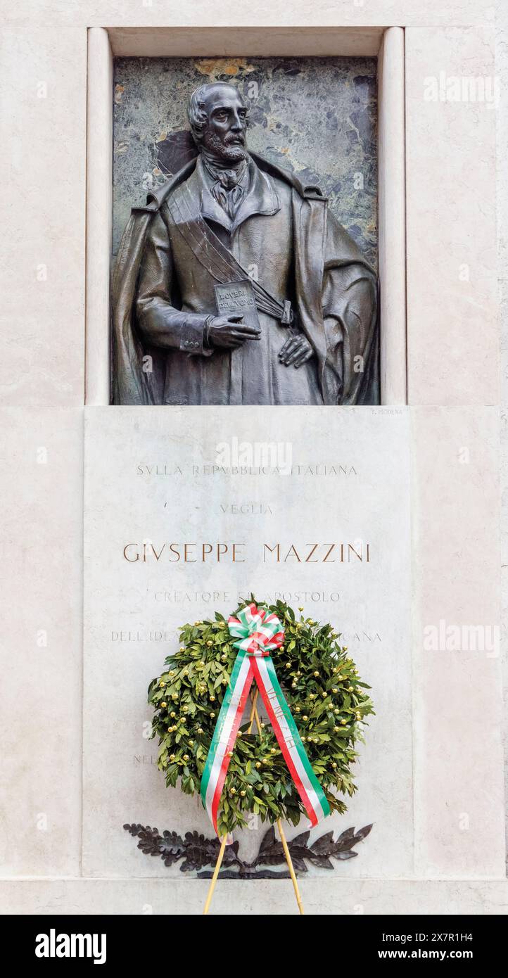 Venedig, Provinz Venedig, Region Venetien, Italien. Denkmal für Giuseppe Mazzini, 1805 - 1872. Italienischer Politiker, Journalist und Nationalist. Venedig ist Stockfoto