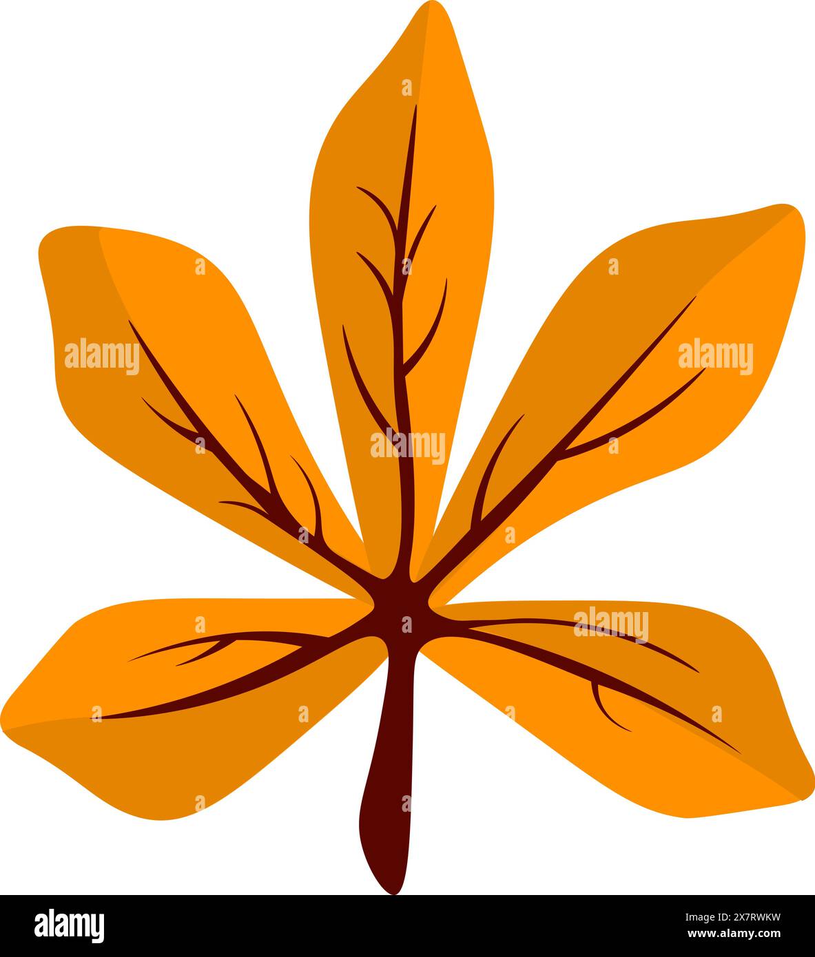 Trockenes Blatt, bedeckt mit braunen Blättern Stock Vektor