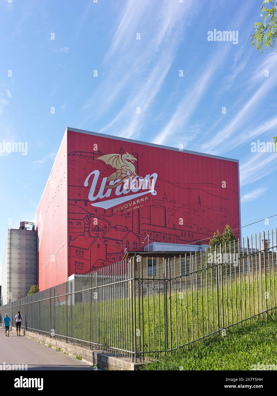 Pivovana Union Brauerei, Ljubljana, Slowenien. Stockfoto