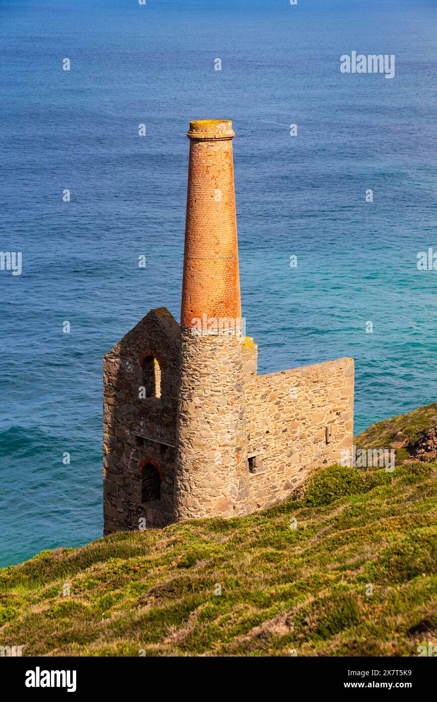 Ruinen der Wheal Coates Zinnmine in Cornwall, West Country, England Stockfoto
