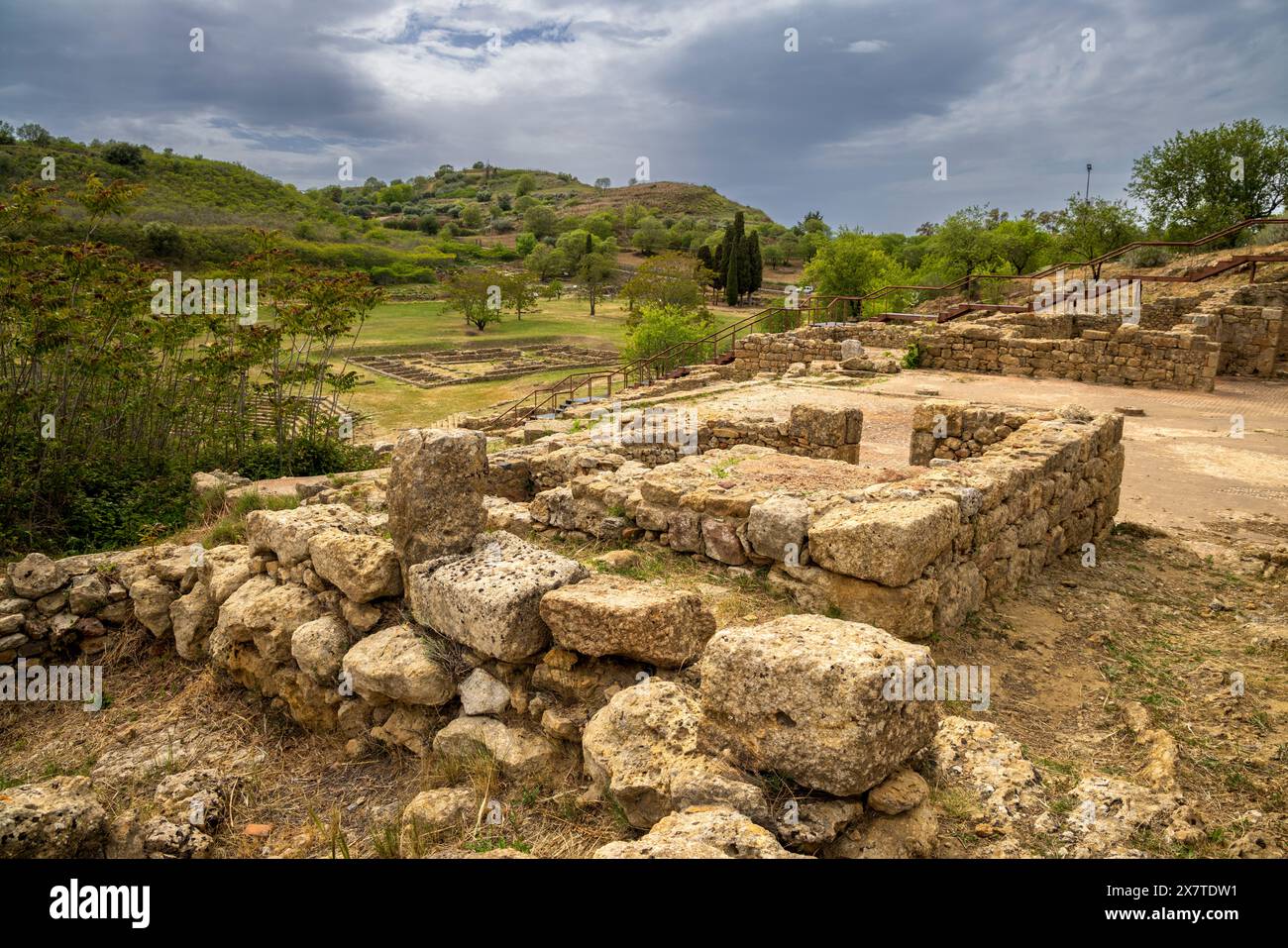 Die antike griechische Siedlung Morgantina, Sizilien Stockfoto