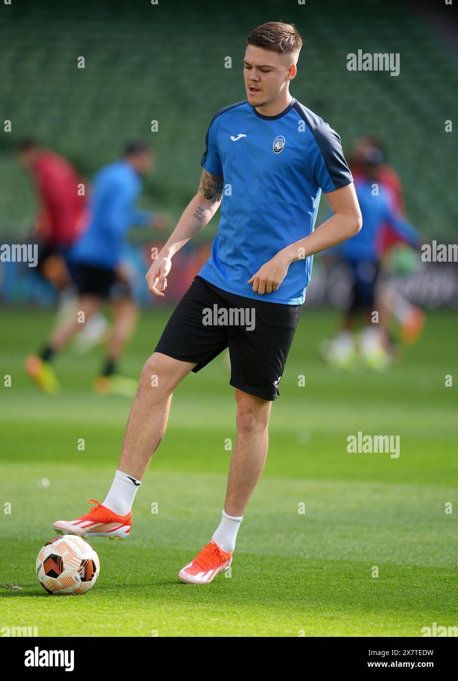 Emil Alfons Holm von Atalanta während eines Trainings im Aviva Stadium in Dublin vor dem Finale der UEFA Europa League am Mittwoch. Bilddatum: Dienstag, 21. Mai 2024. Stockfoto