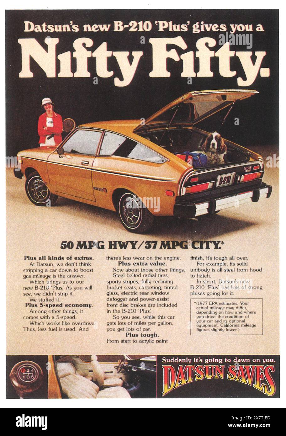 1978 Datsun B210-Anzeige – Nifty Fifty Stockfoto