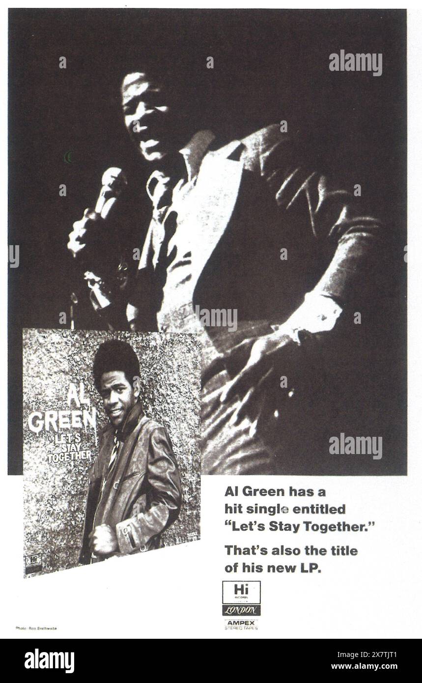 1972 Al Green Let's Stay Together Album Promo Stockfoto