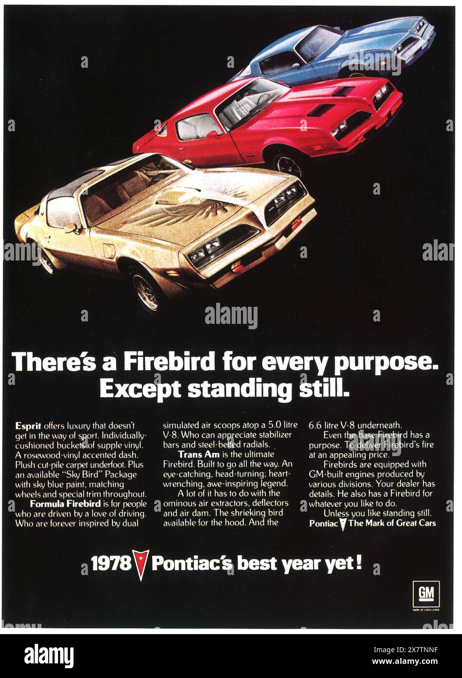 1978 Pontiac Firebird und Trans am Ad Stockfoto