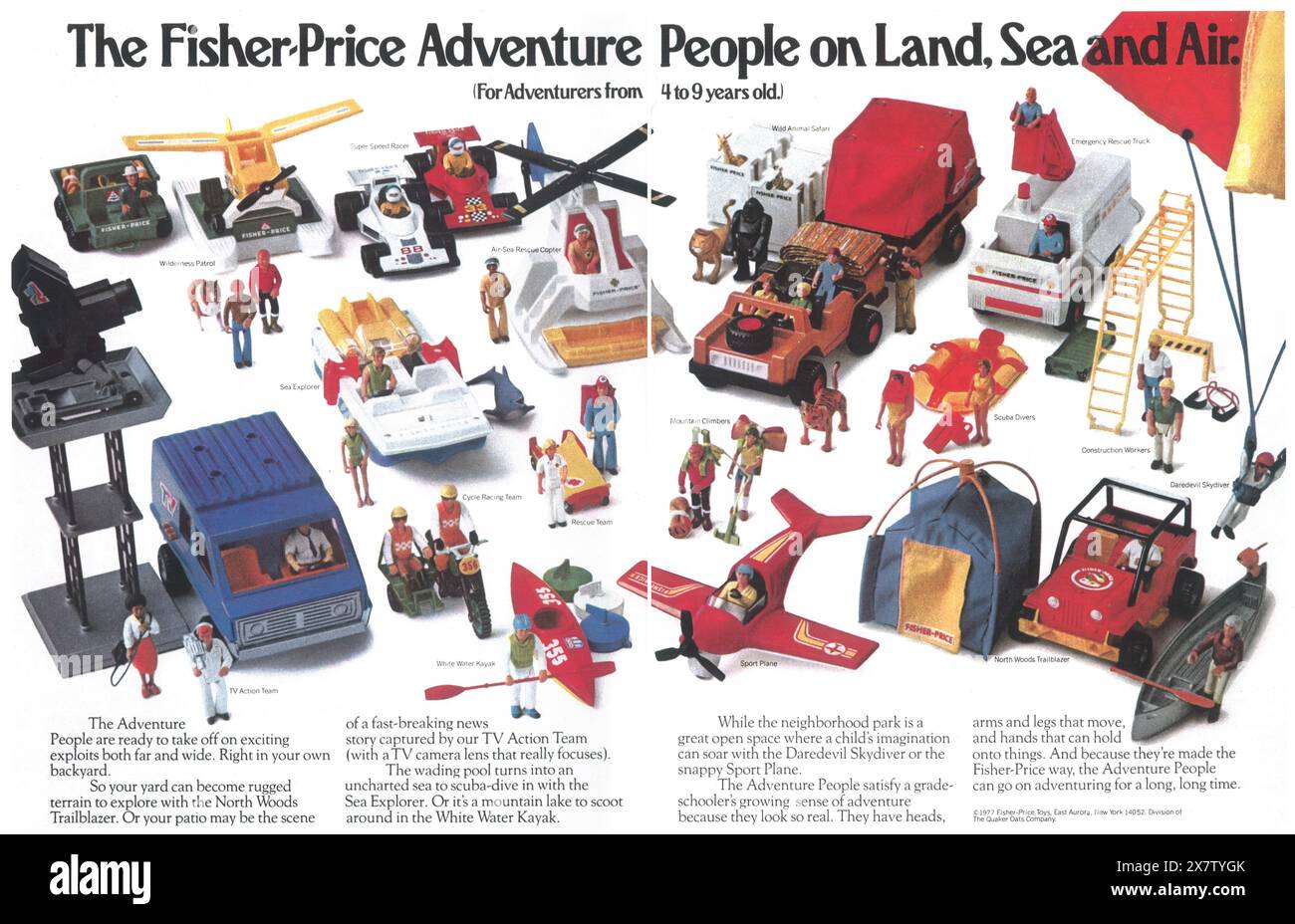 1970er Jahre The Fisher-Price Adventure People Ad Stockfoto