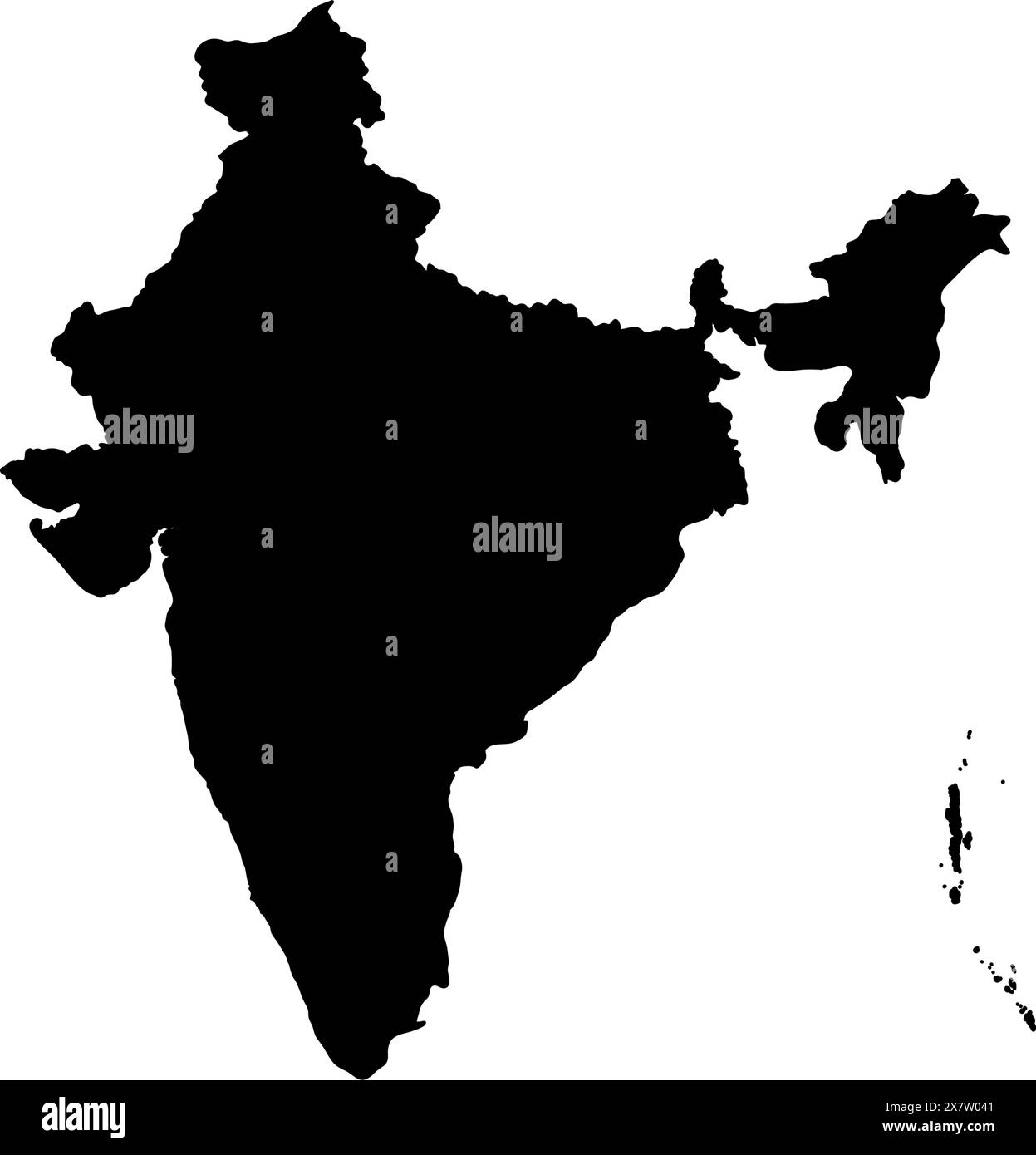 Indien Karte Silhouette Vektor Illustration Stock Vektor