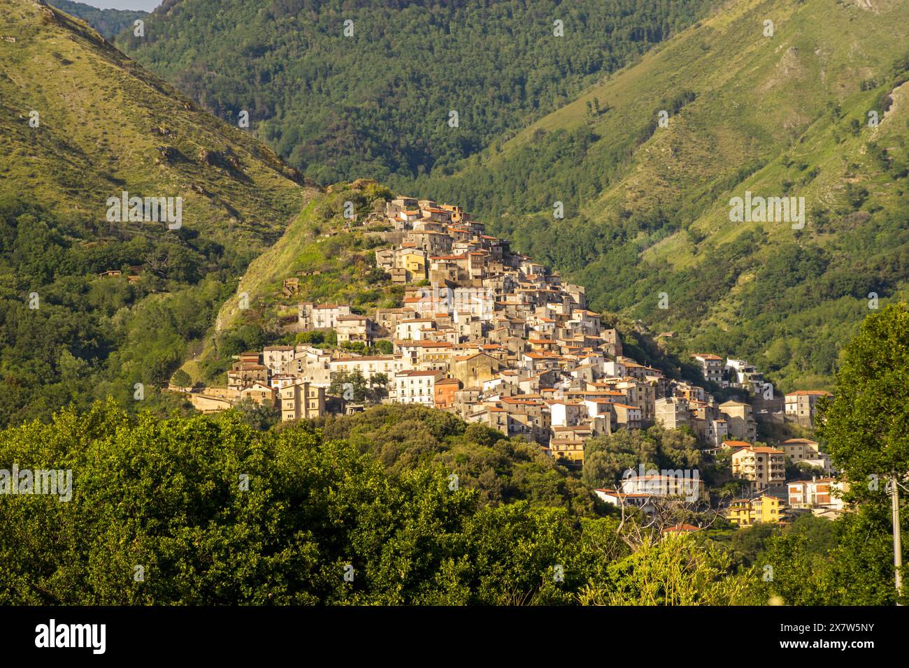 Sangineto (CS) Panorama Stockfoto
