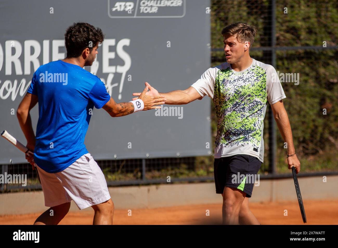 Facundo Juarez (Italien und Santiago de La Fuente (Argentinien) - ATP Challenger Tour Corrientes, Dove Men Care Legion Sudamericana. Stockfoto