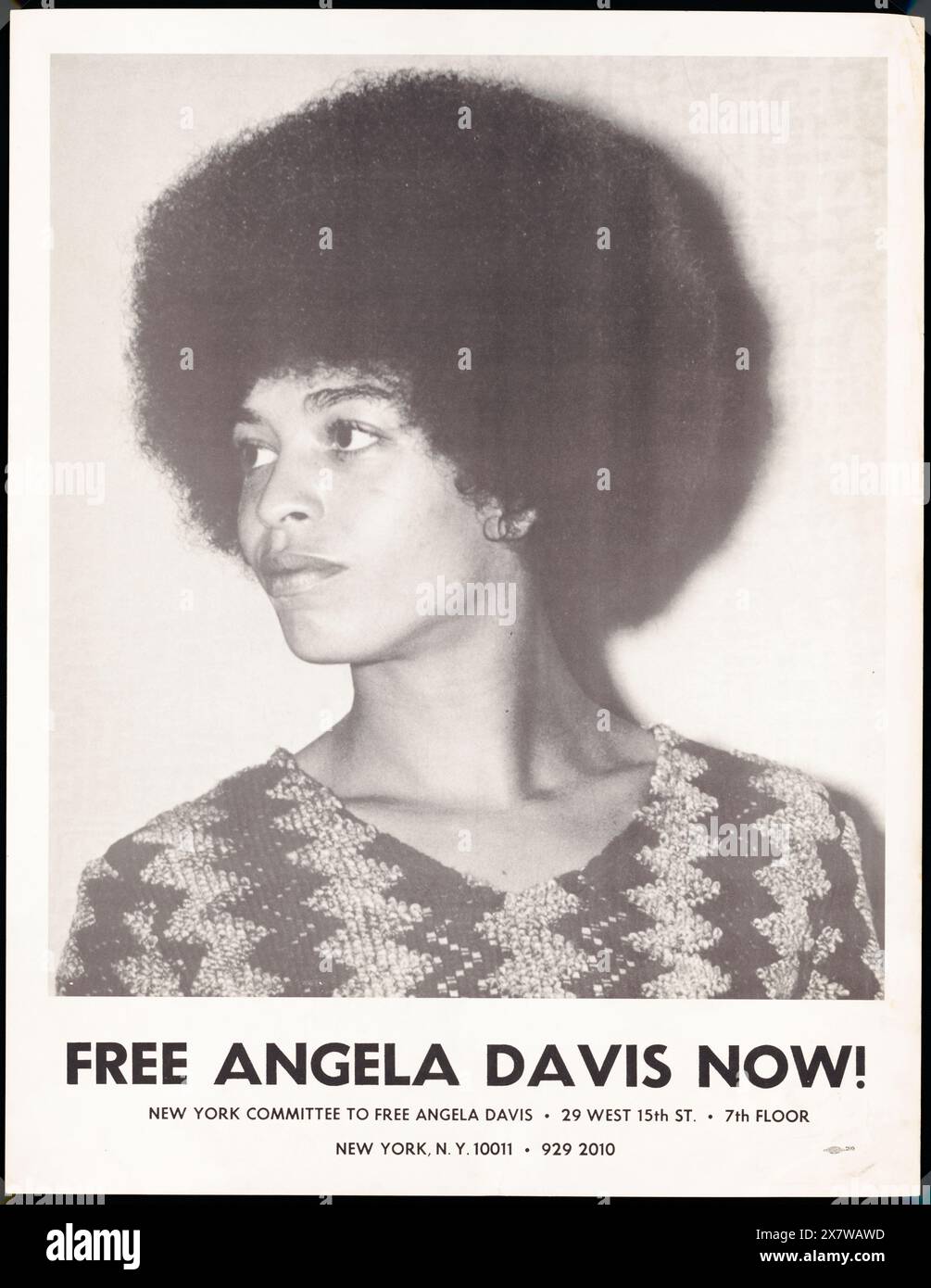 Jetzt kostenlos Angela Davis! Poster. c 1971. Stockfoto
