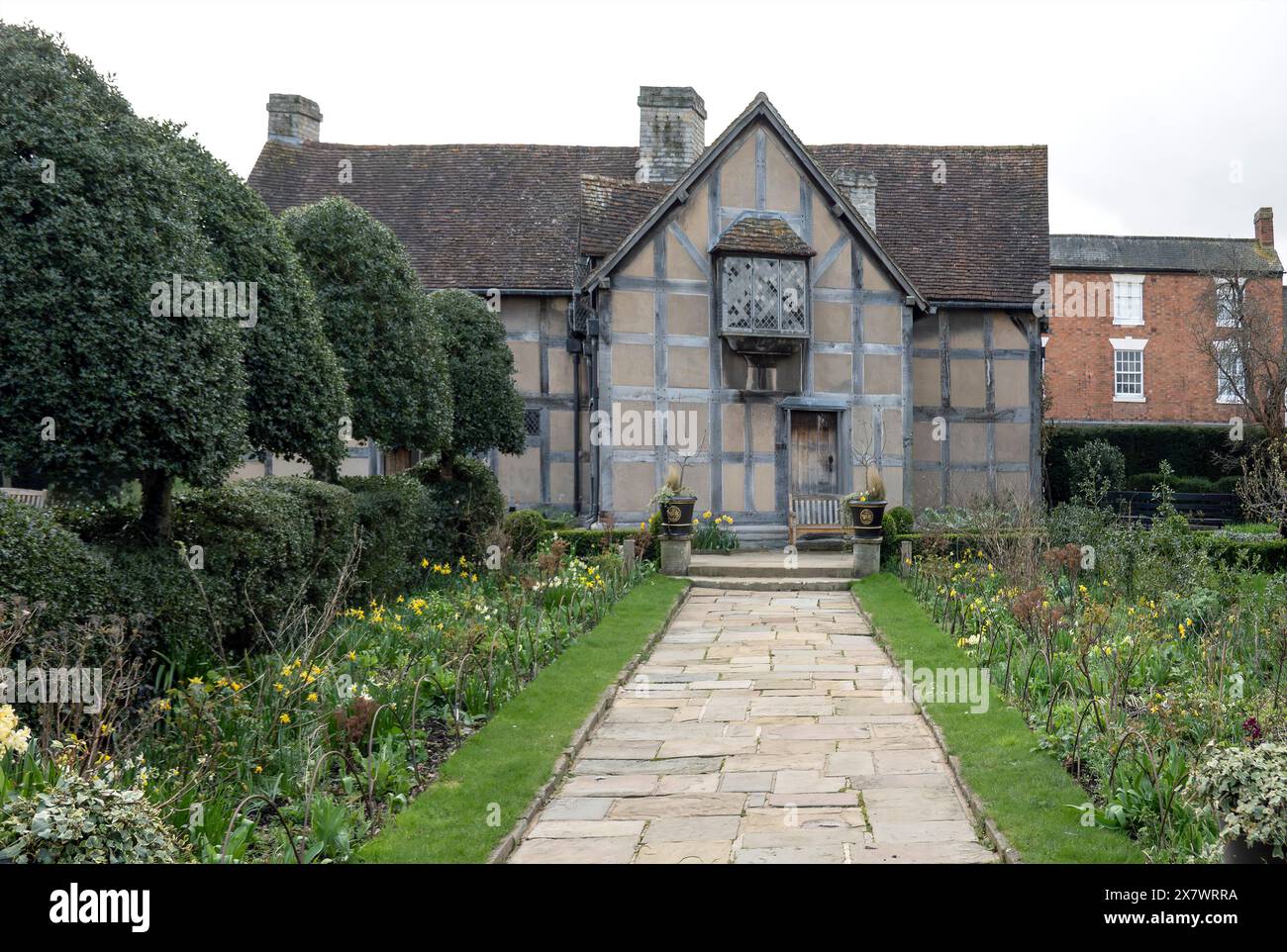 Garten von William Shakespeares Geburtsort, Stratford-upon-Avon, Warwickshire, England, Großbritannien Stockfoto