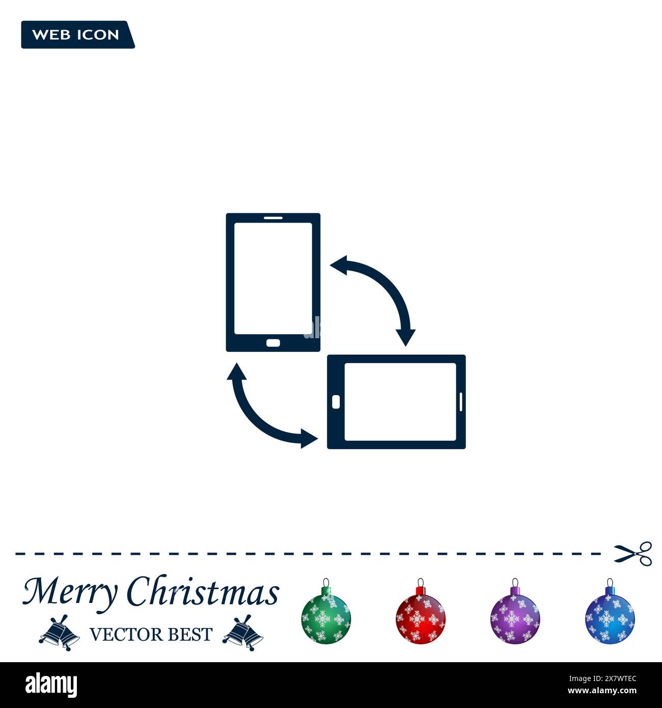 Drehen Sie die Symbole für Smartphone, Mobiltelefon oder Tablet im Vektor Stock Vektor