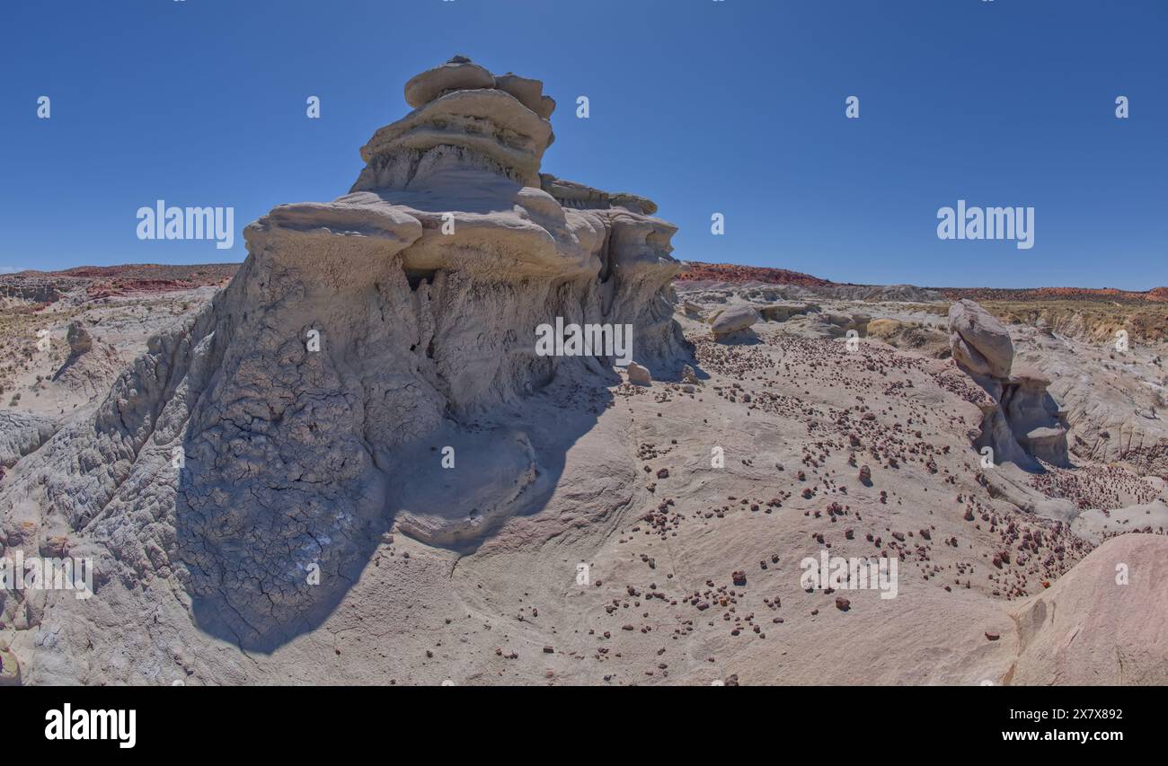 Windgeformte Formation westlich von Hamilili Point im Petrified Forest National Park Arizona. Stockfoto