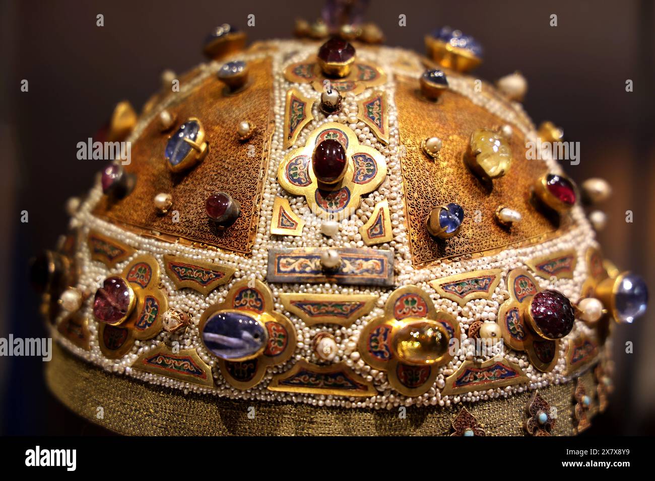 Die Krone von Konstanz von Aragon in der Kathedrale von Palermo in Sizilien Italien Stockfoto