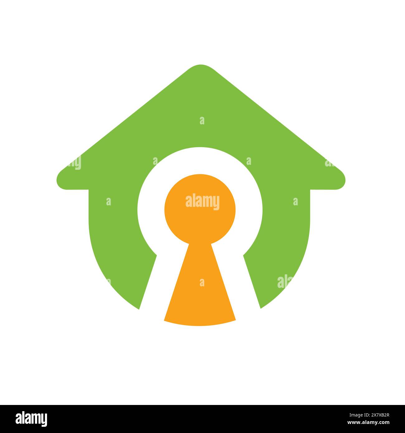 Haussymbol mit Schlüsselloch, Vektor-Logo Stock Vektor
