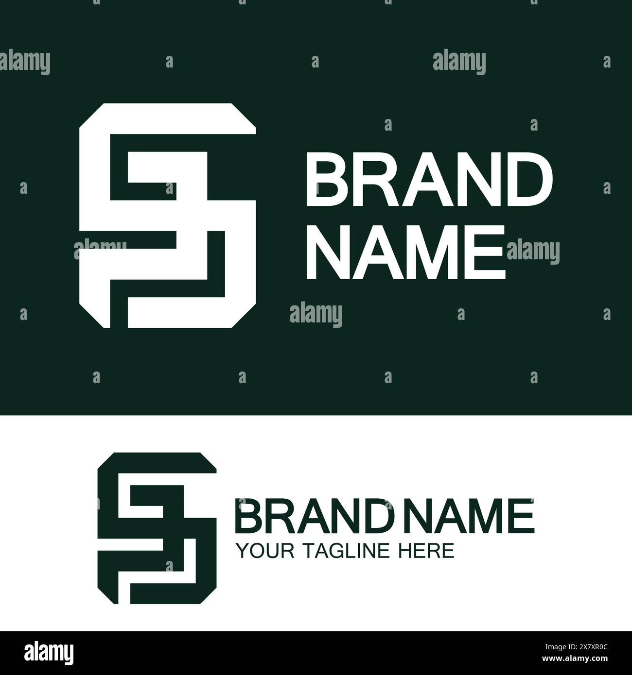 Buchstaben Monogramm-Logo PS, SP, P und S, elegantes und professionelles Letter-Design Stock Vektor