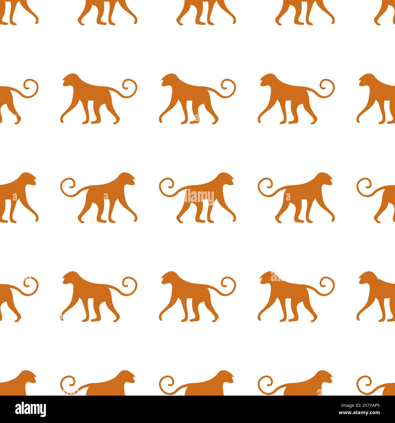 Affe Doodle nahtlose Muster Hintergrund Stock Vektor