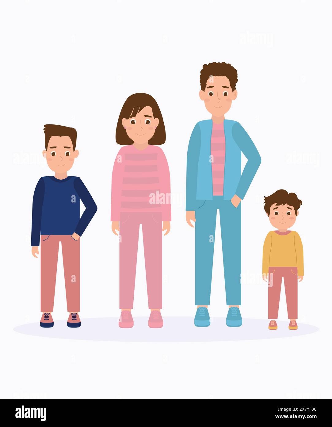 Glückliche Familie Vektor flache Illustration einfaches Design Stock Vektor