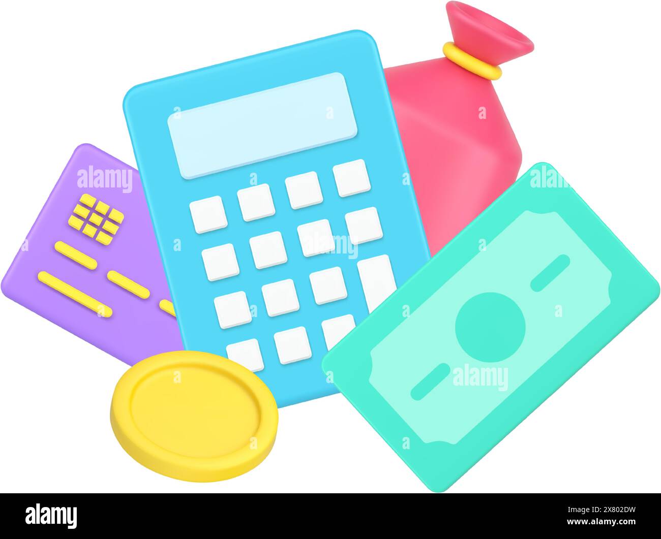 Überprüfung von Gewinn, Investitionen, Haushaltsbudget, Einsparungen, E-Geld, Bargeldzählung Verwenden Sie den Rechner 3D-Symbol Isometrische Vektorillustration. Buchhalter Stock Vektor