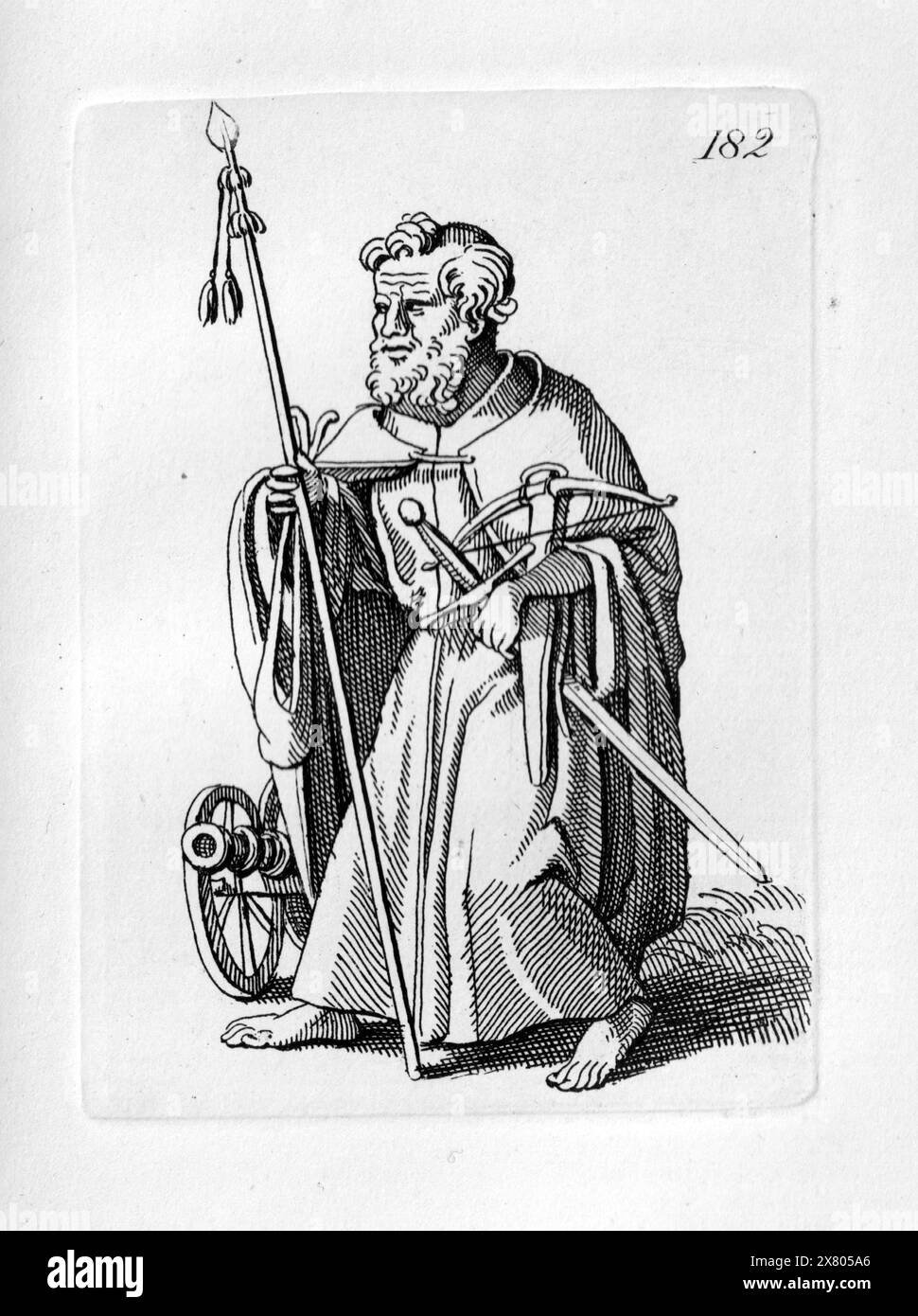 Seite 182: Hans Holbein der Jüngere (ca. 1497–1543) Holzschnitt-Illustrationen für Erasmus' in Lobe of Folly, Reeves & Turner, 1876. Stockfoto