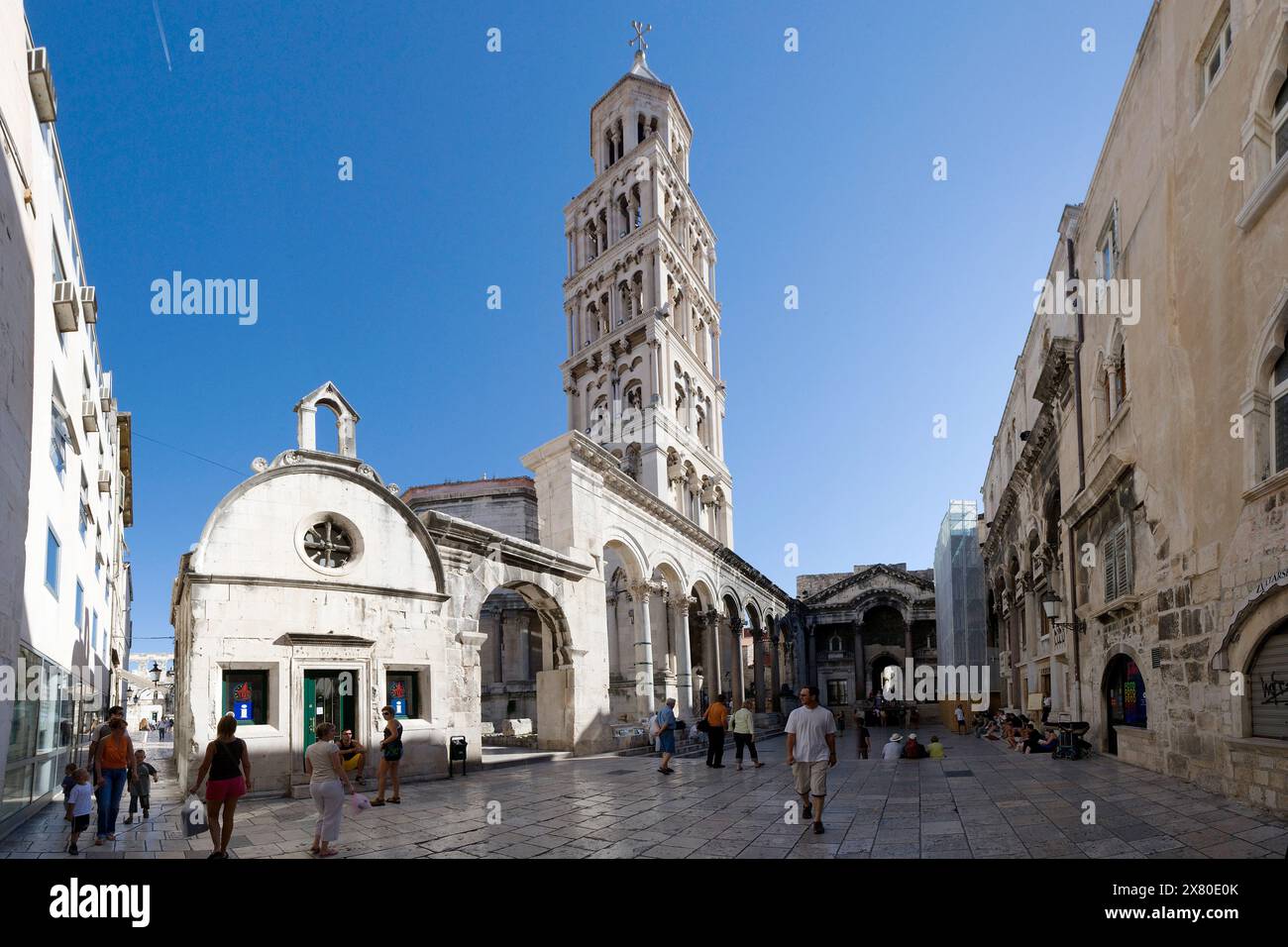 KROATIEN. DALMATIEN. SPLIT (UNESCO-WELTKULTURERBE). KATHEDRALE SAINT-DOMNIUS Stockfoto