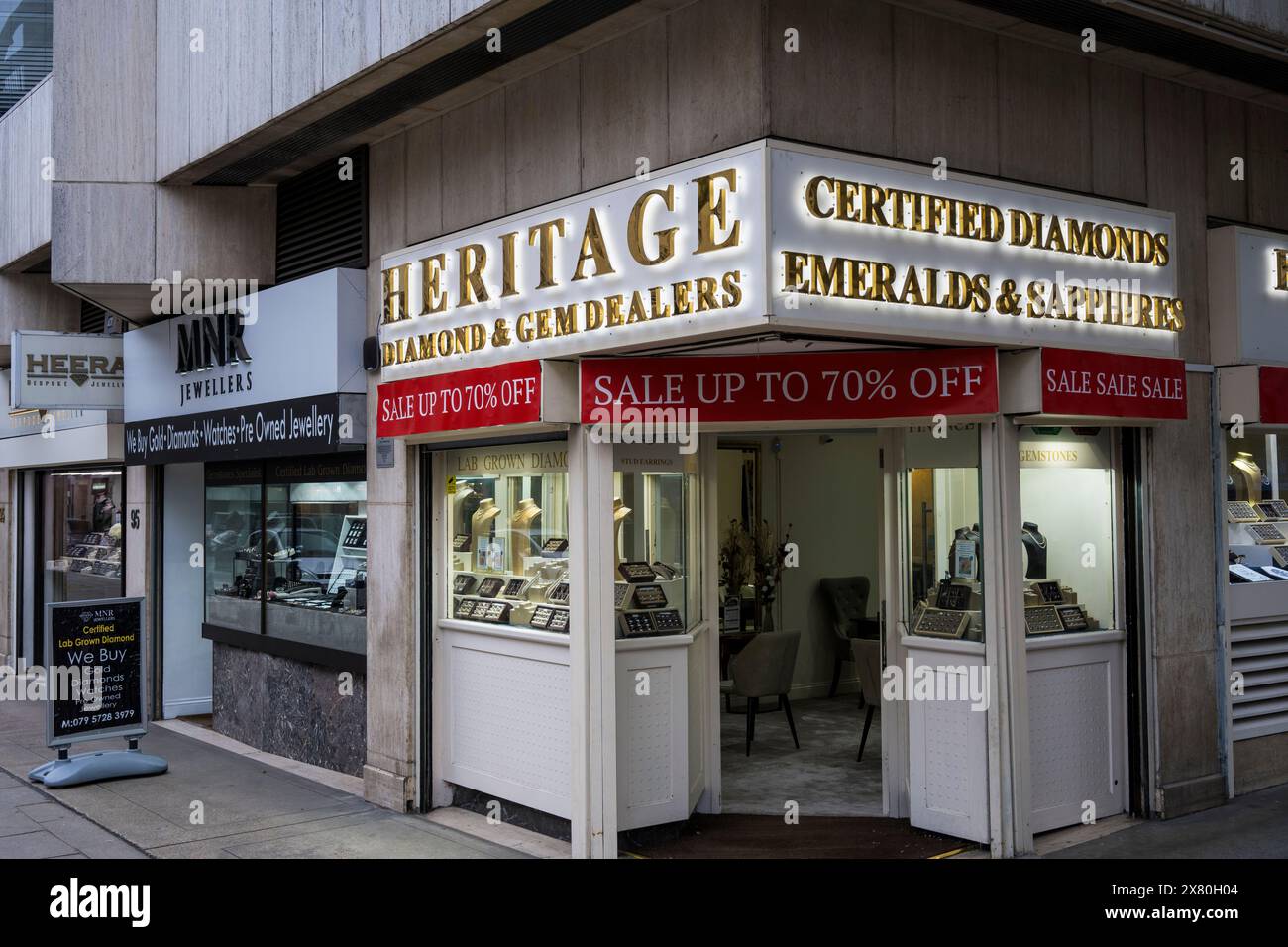 Juweliergeschäfte, Hatton Garden, Camden, London, England, GROSSBRITANNIEN, GB. Stockfoto
