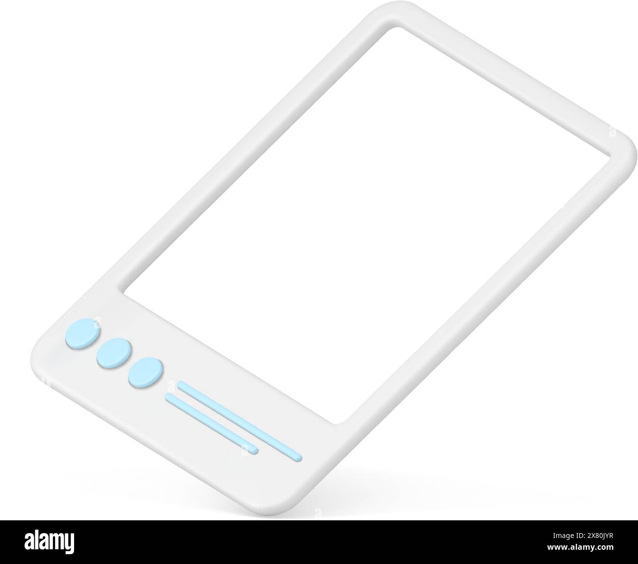 Social madia Post Frame realistische 3D Symbol Vektor-Illustration. Online-Kommunikation über das Display des tragbaren Wireless-Computers mit diagonal platzierter Bildanzeige Stock Vektor