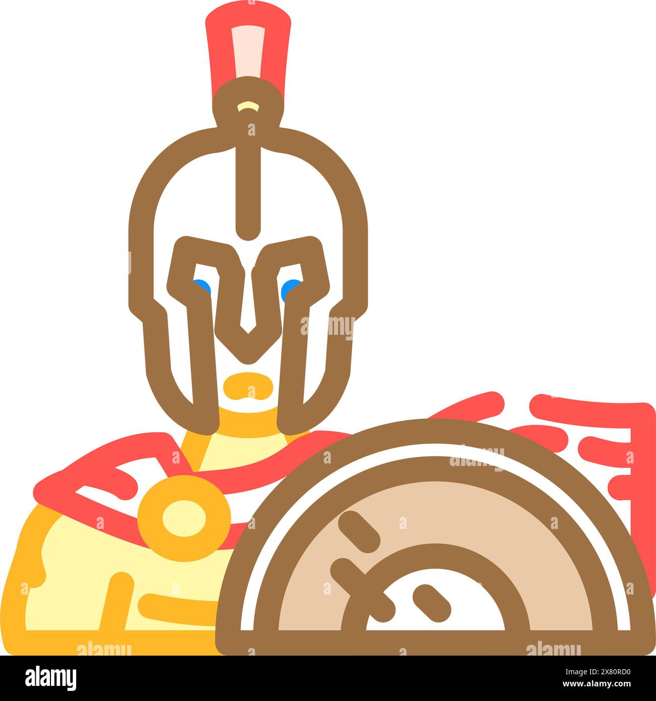 Gladiator sparta Krieger Farbe Symbol Vektor Illustration Stock Vektor