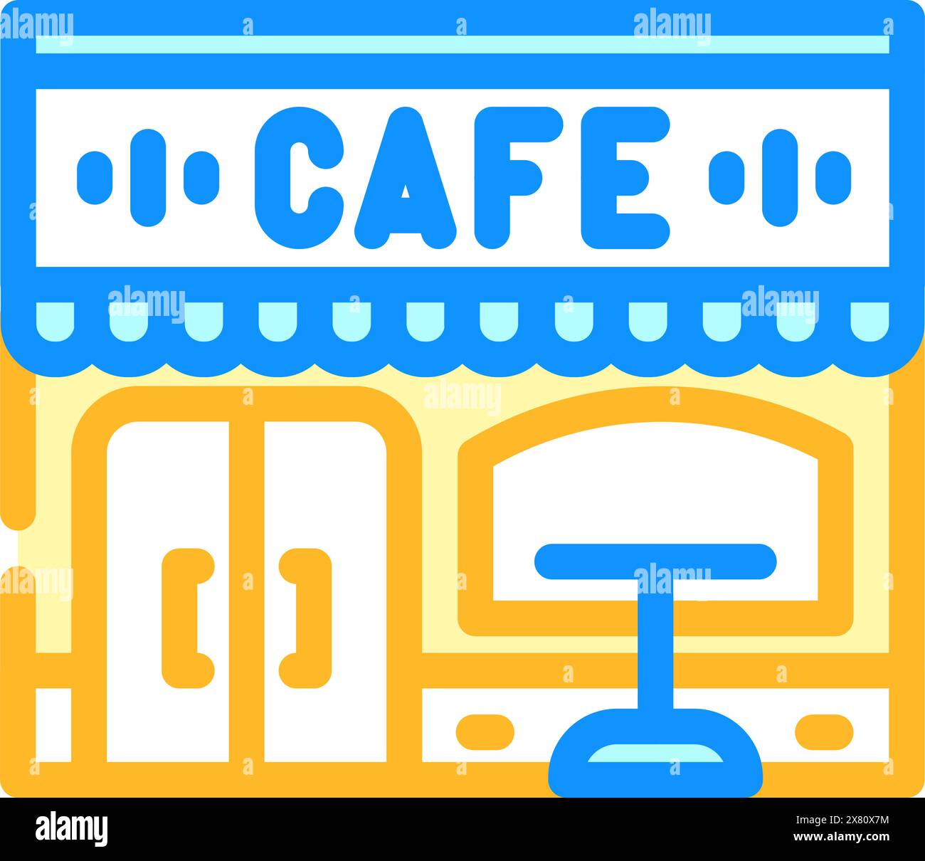 Bürgersteig Café Straße Café Farbe Symbol Vektor Illustration Stock Vektor