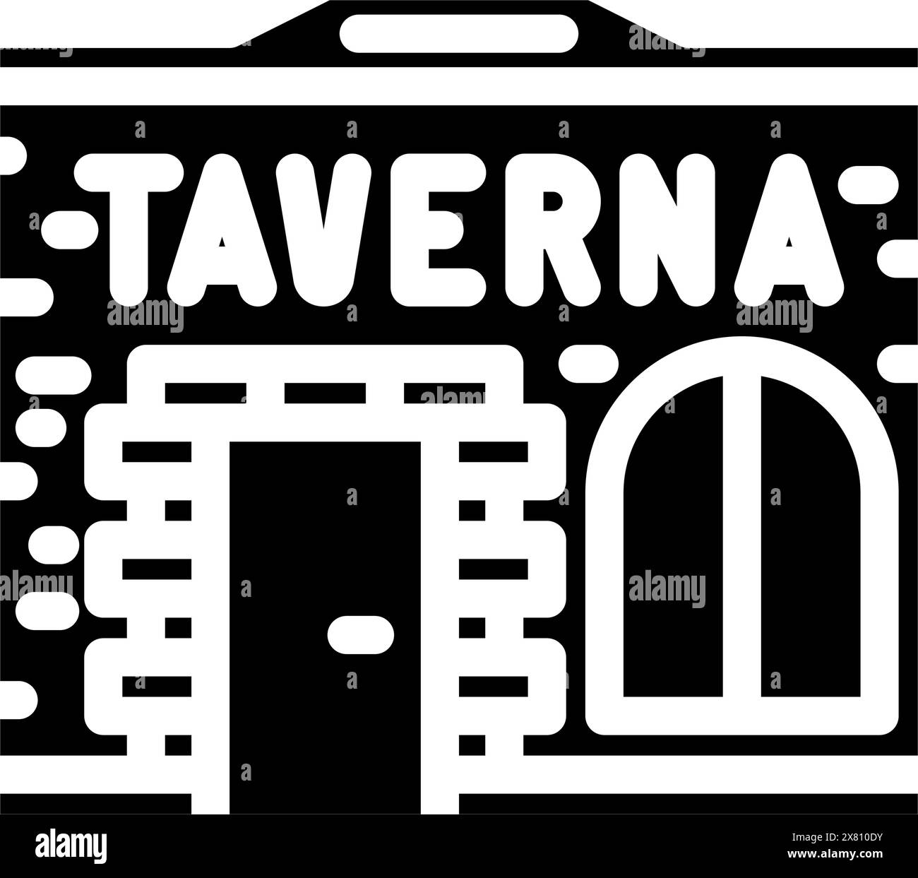 Taverna Street Cafe Glyph Icon Vektor Illustration Stock Vektor