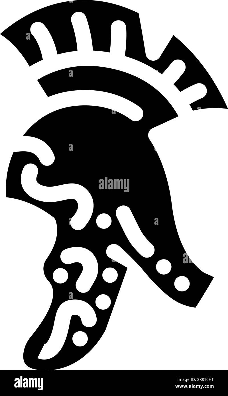 Helm sparta Krieger Glyphe Symbol Vektor Illustration Stock Vektor