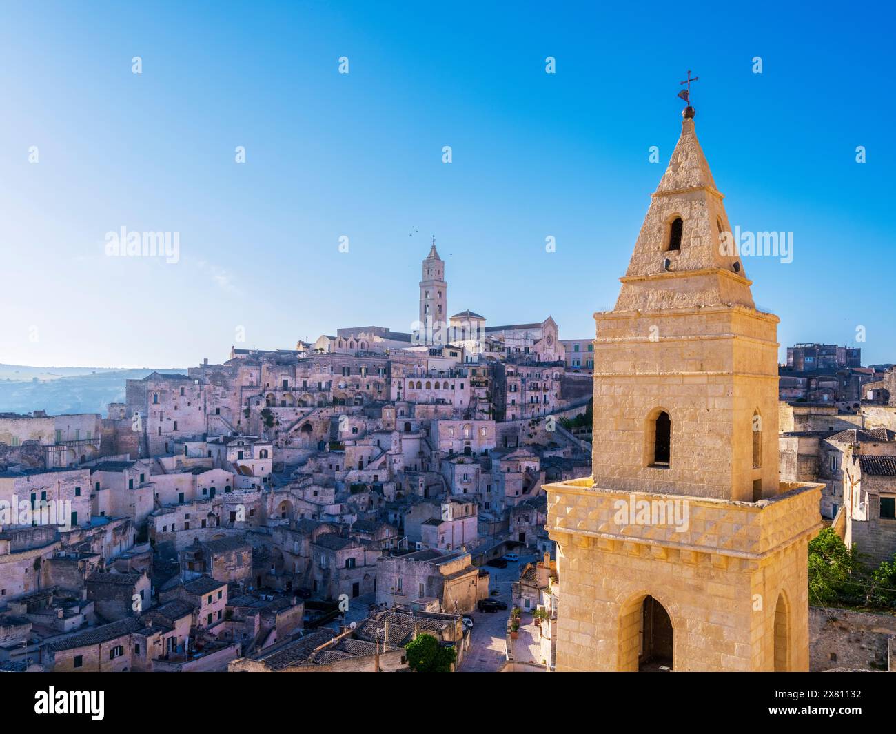 Sassi di Matera, die Altstadt aus den Felsen Matera Matera Bezirk Basilicata Süditalien, Europa Stockfoto