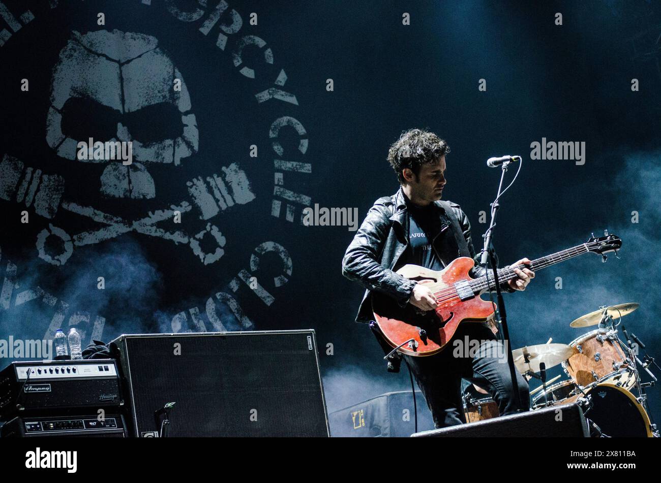 Robert Levon war Mitglied des Black Rebel Motorcycle Club und trat im Juni 2019 auf dem Release Athens Festival in Plateia Nerou/Griechenland auf Stockfoto