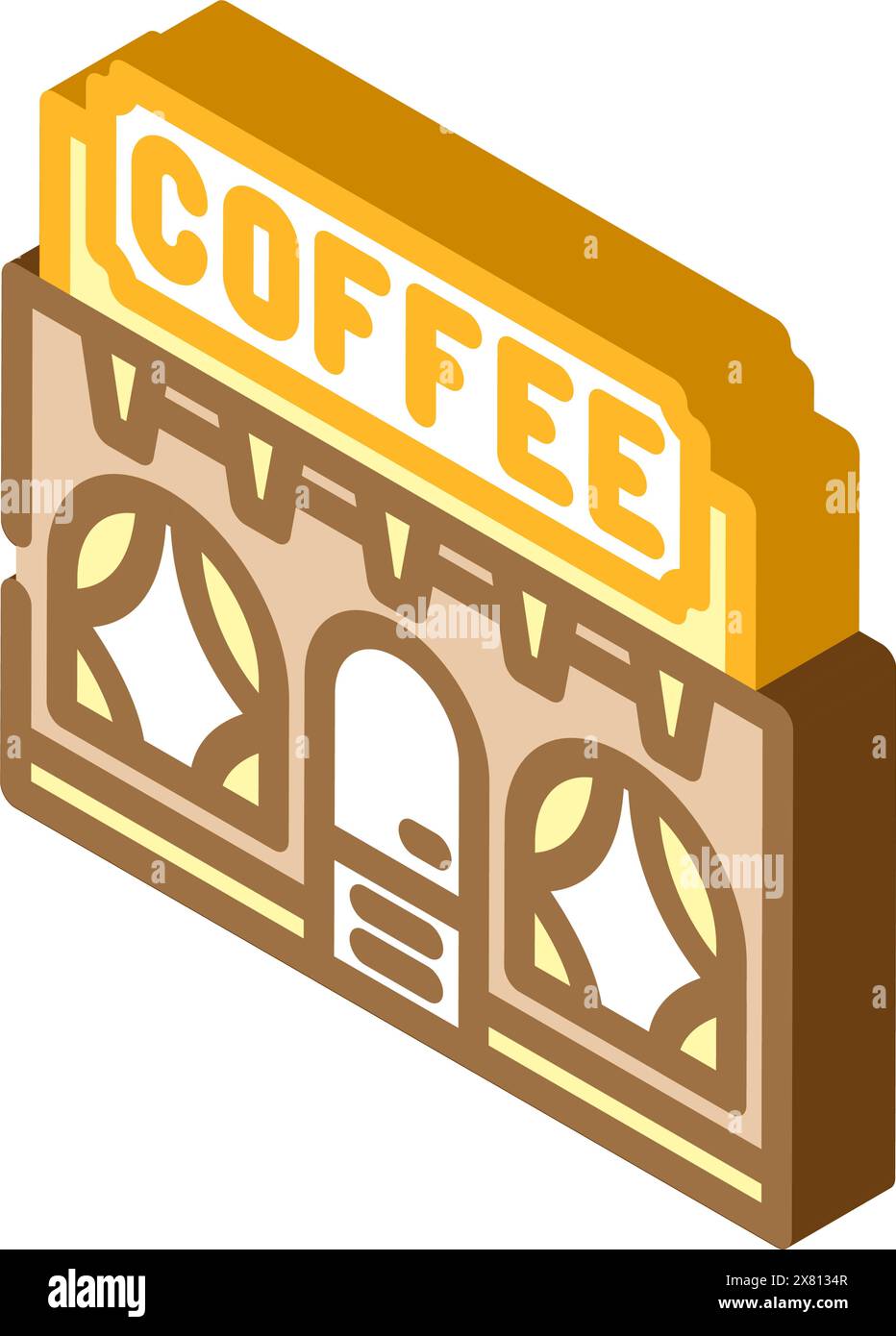 Kaffeehaus Straße Café isometrische Icon Vektor Illustration Stock Vektor