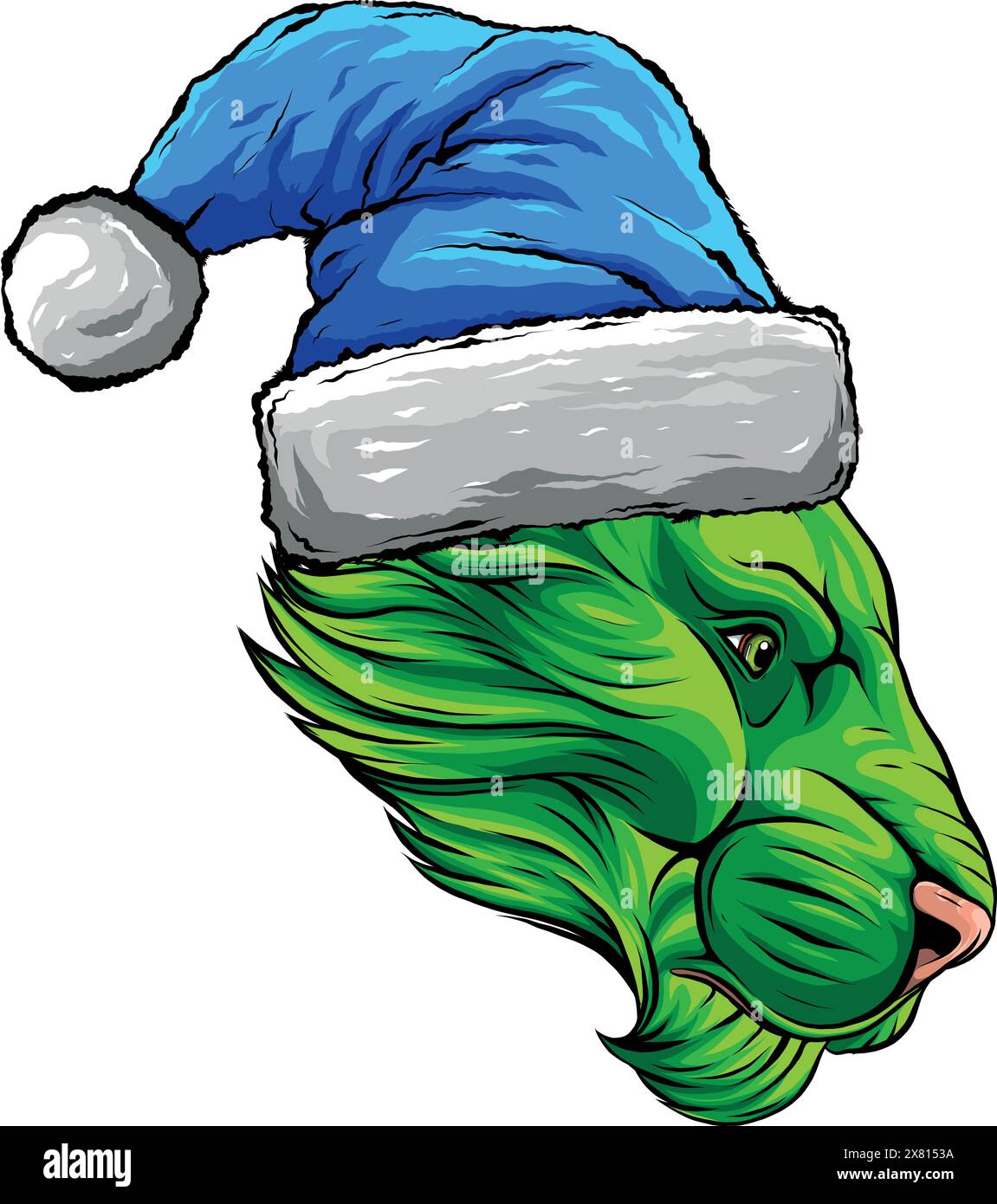 Löwenkopf farbenfrohe Handzeichnung Vektordarstellung Stock Vektor