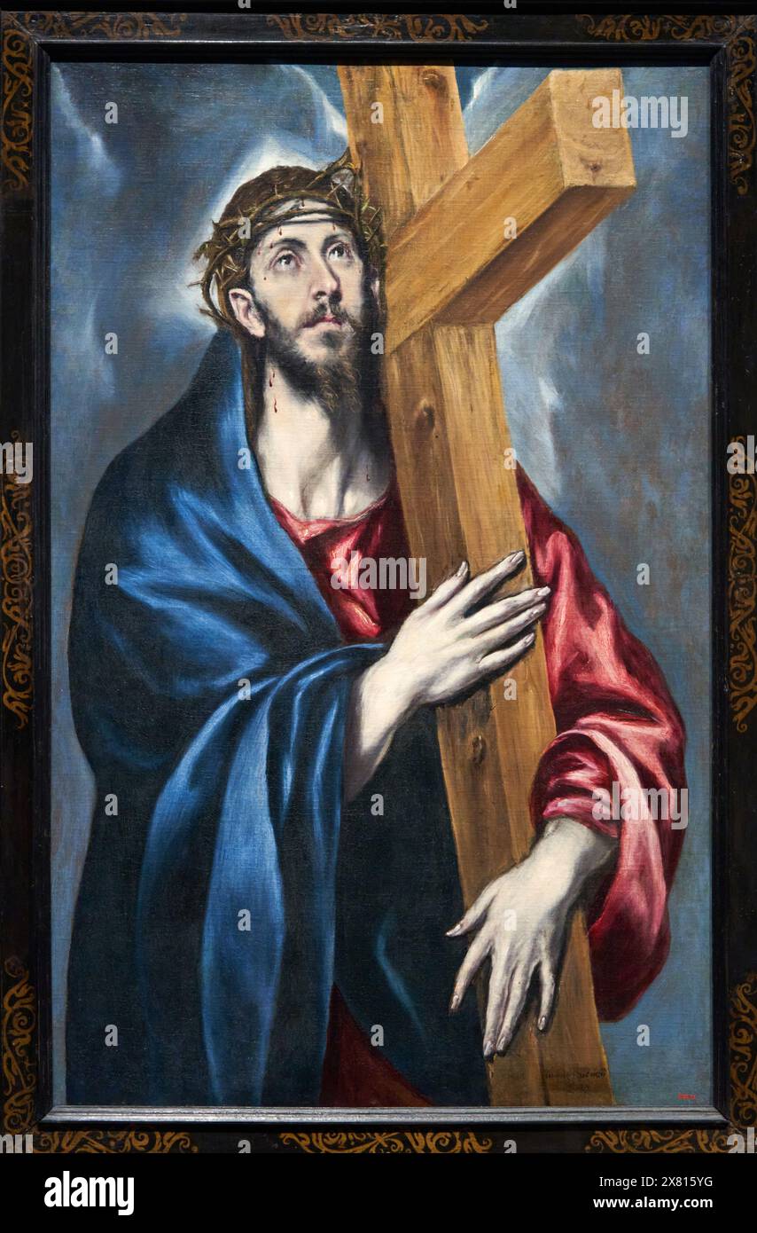 Chist trägt das Kreuz, 1590-1595, Doménikos Theotokópoulos, dit «El Greco», (Candia, Creta, 1540 ó 1541 - Toledo, 1614), Nationalmuseum für Katalanisch Stockfoto