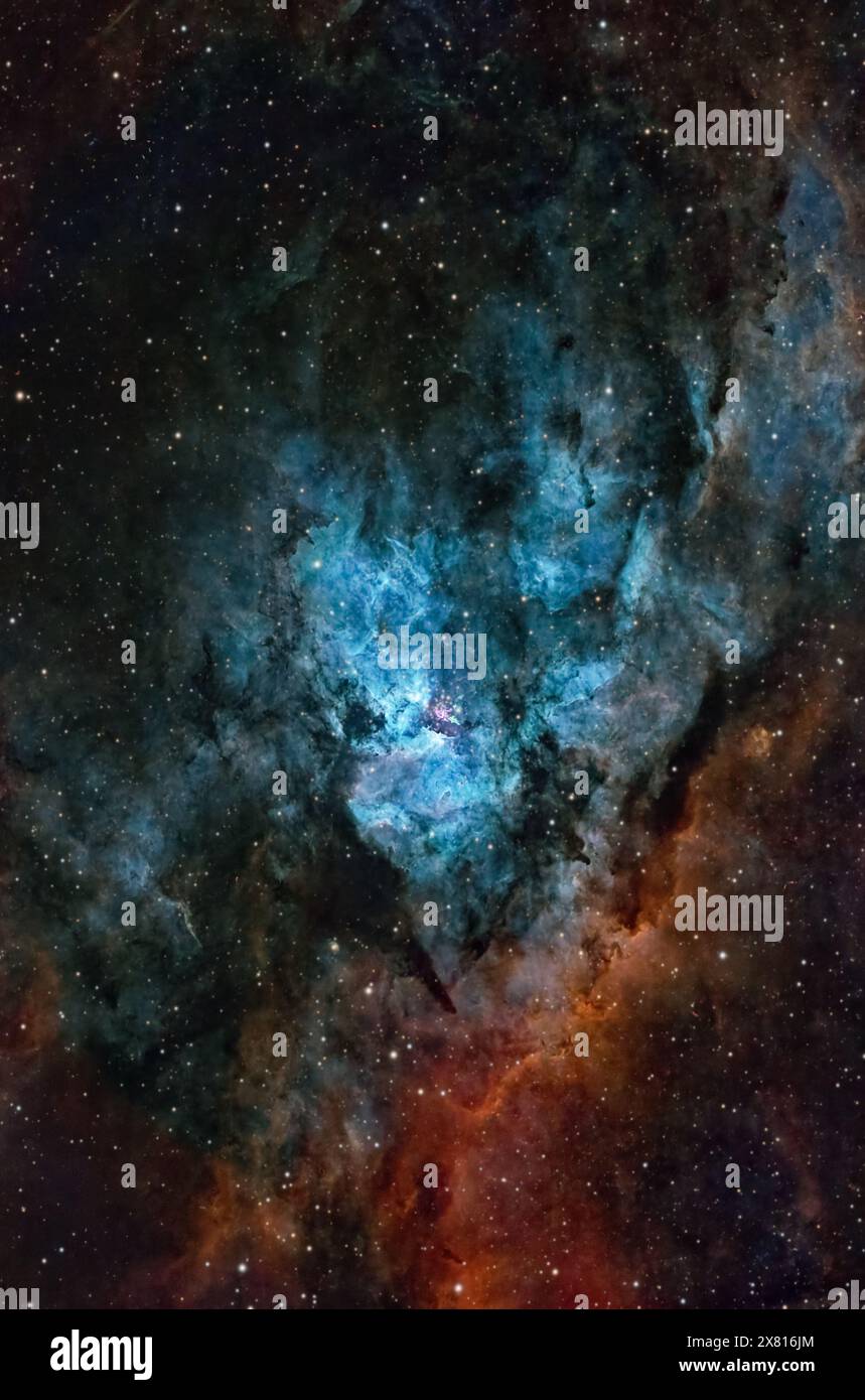 NCG 3603 wurde mit Daten von Telescope Live verarbeitet Stockfoto