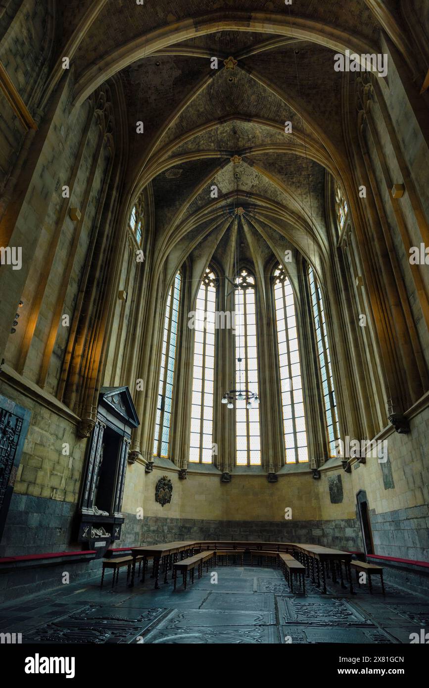 Gotische St. Janskerk, St. John Church, Maastricht, Niederlande. Stockfoto