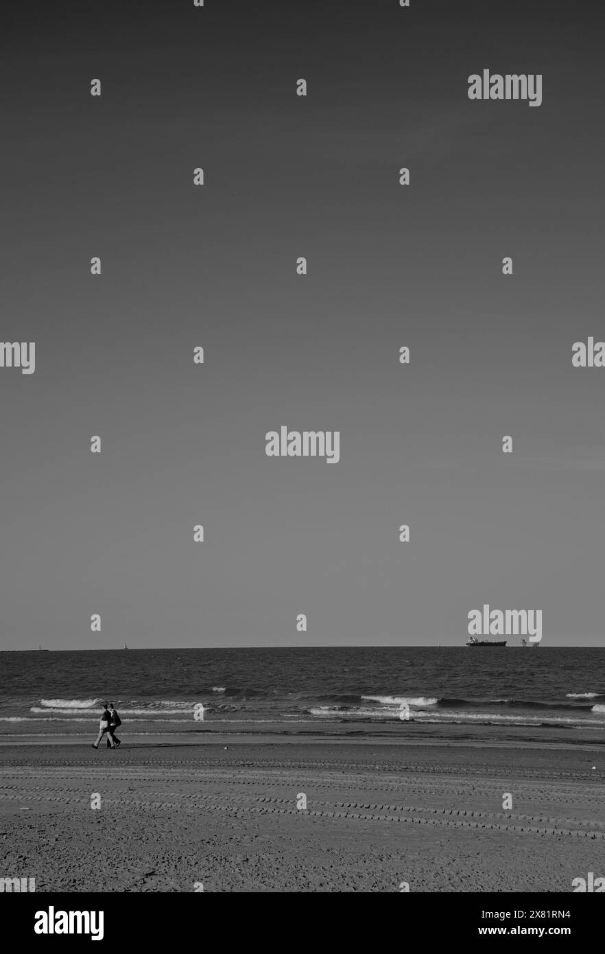 Landschaft des Strandes von Marina di Ravenna (Italien) Stockfoto