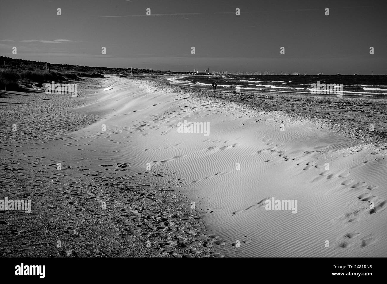 Landschaft des Strandes von Marina di Ravenna (Italien) Stockfoto