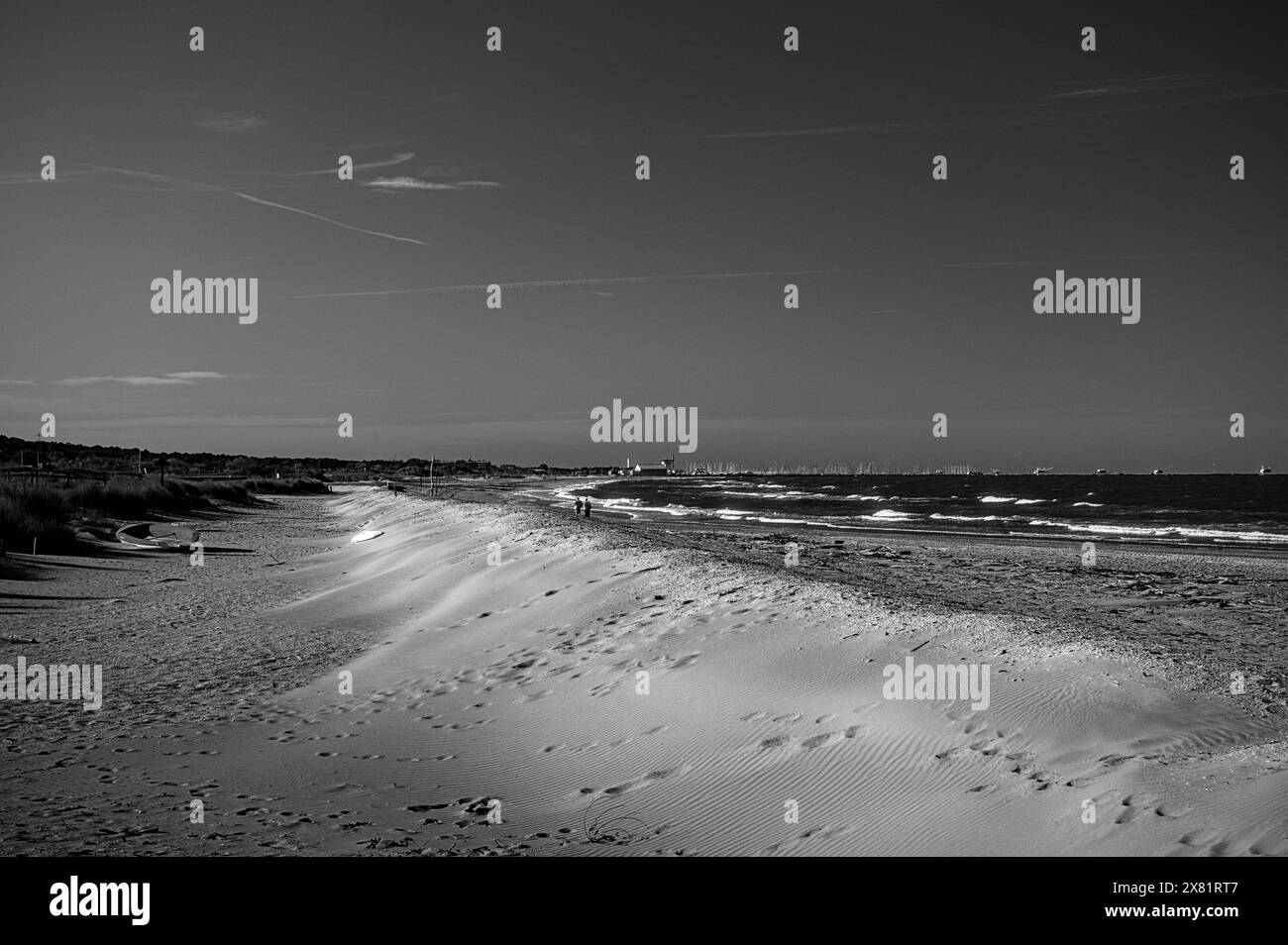 Landschaft des Strandes von Marina di Ravenna (Italien) Stockfoto