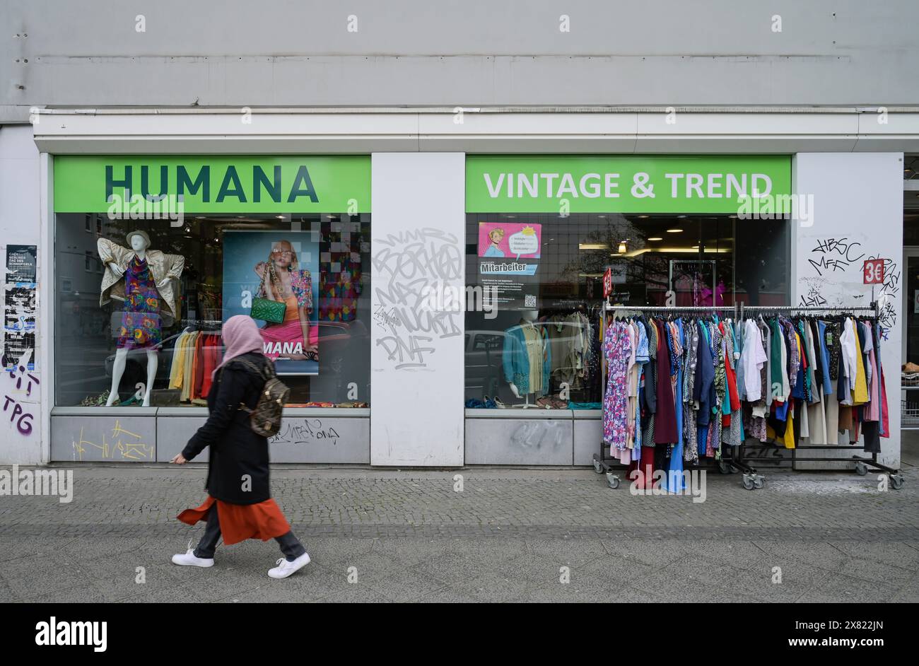 Humana Second Hand Textilien, Turmstraße, Moabit, Mitte, Berlin, Deutschland Stockfoto