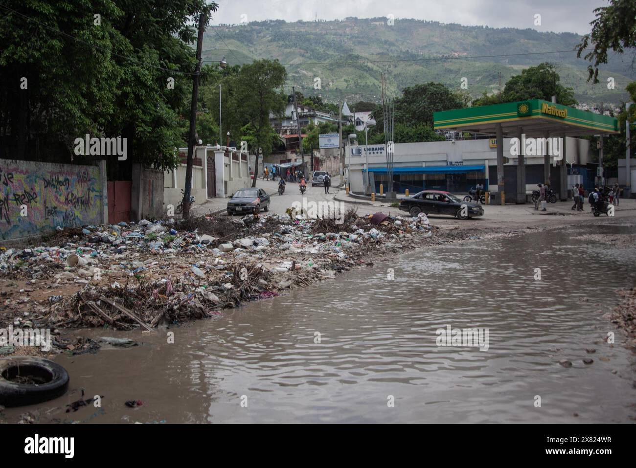 © PATRICE NOEL/MAXPPP période du 13 au 22 Mai 2024, Port-au-Prince, Haiti Au coeur de la capitale haitienne, la ou les Gangs armes sement la terreur. - Im Herzen der haitianischen Hauptstadt verbreiteten die bewaffneten Banden vom 13. Bis 22. Mai 2024 Terror. Credit: MAXPPP/Alamy Live News Stockfoto