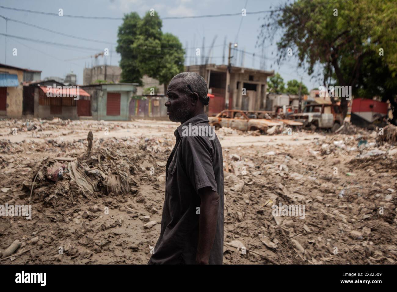 © PATRICE NOEL/MAXPPP période du 13 au 22 Mai 2024, Port-au-Prince, Haiti Au coeur de la capitale haitienne, la ou les Gangs armes sement la terreur. - Im Herzen der haitianischen Hauptstadt verbreiteten die bewaffneten Banden vom 13. Bis 22. Mai 2024 Terror. Credit: MAXPPP/Alamy Live News Stockfoto