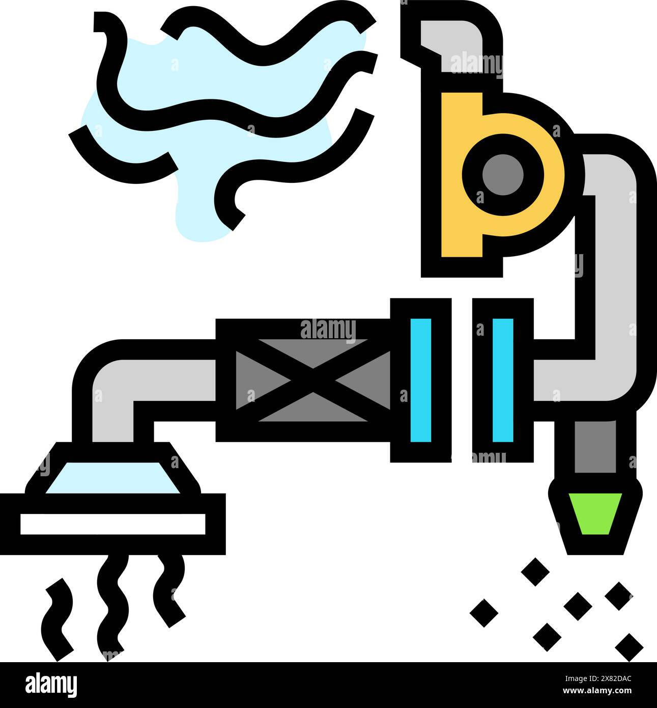 Vektorgrafik des Symbols für die Entlüftung der Auspuffanlage Stock Vektor